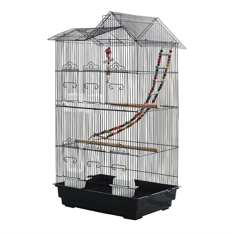YES4PETS Small Bird Cage Aviary for Budgies Finches Canaries Parakeets with House Shaped Roof With Toys