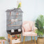 YES4PETS Small Bird Cage Aviary for Budgies Finches Canaries Parakeets with House Shaped Roof With Toys