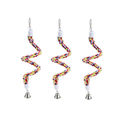 YES4PETS 3 X Spiral Rope Toy Birds Parrot Parakeet Cockatiel Budgie