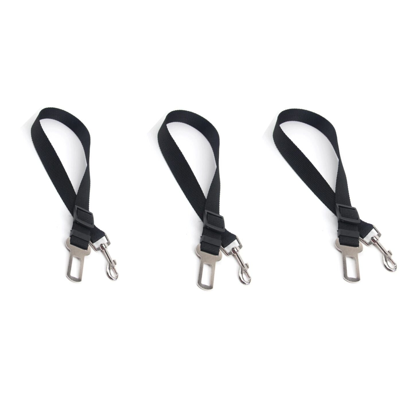 3 X YES4PETS Adjustable Nylon Dog Pet Car Safety Seat Belt Harness Restraint Lead Leash Black