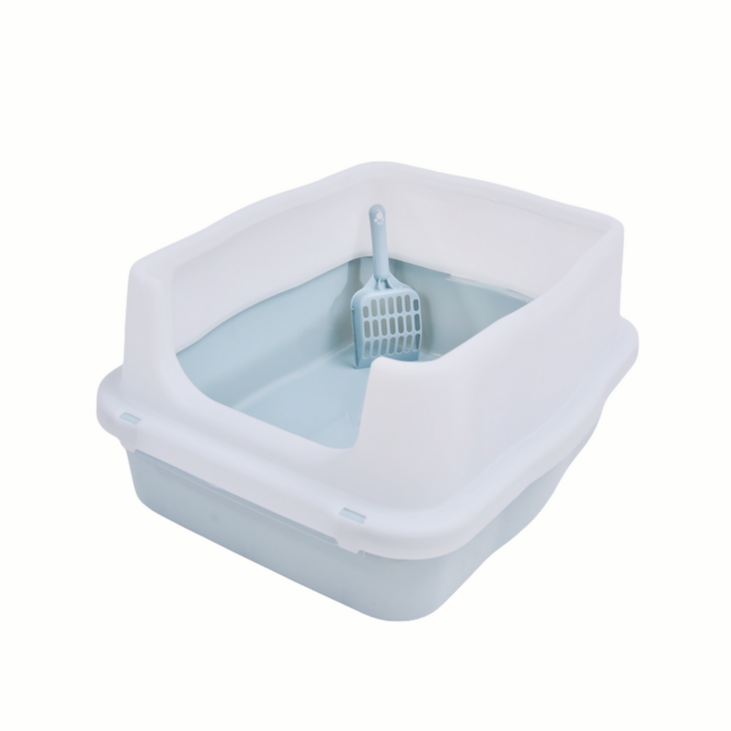 YES4PETS 3 x  Large Deep Cat Kitty Litter Tray High Wall Pet Toilet Tray With Scoop