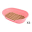 YES4PETS 3x Pet Bed Medium Plastic Dog Bedding Sleeping Resting Washable Basket Pink