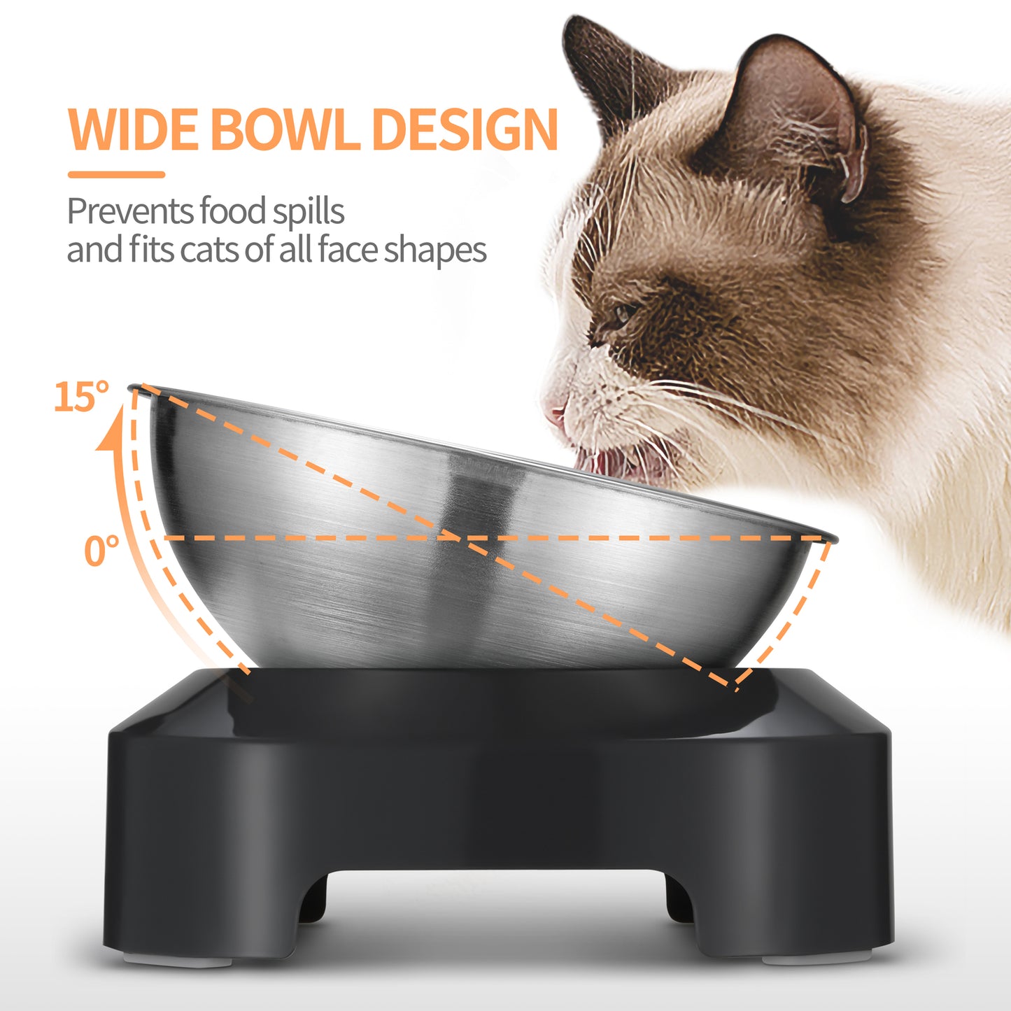 3 X YES4PETS Medium Stainless Steel Pet Bowl Water Bowls Portable Anti Slip Skid Feeder Dog Rabbit Cat