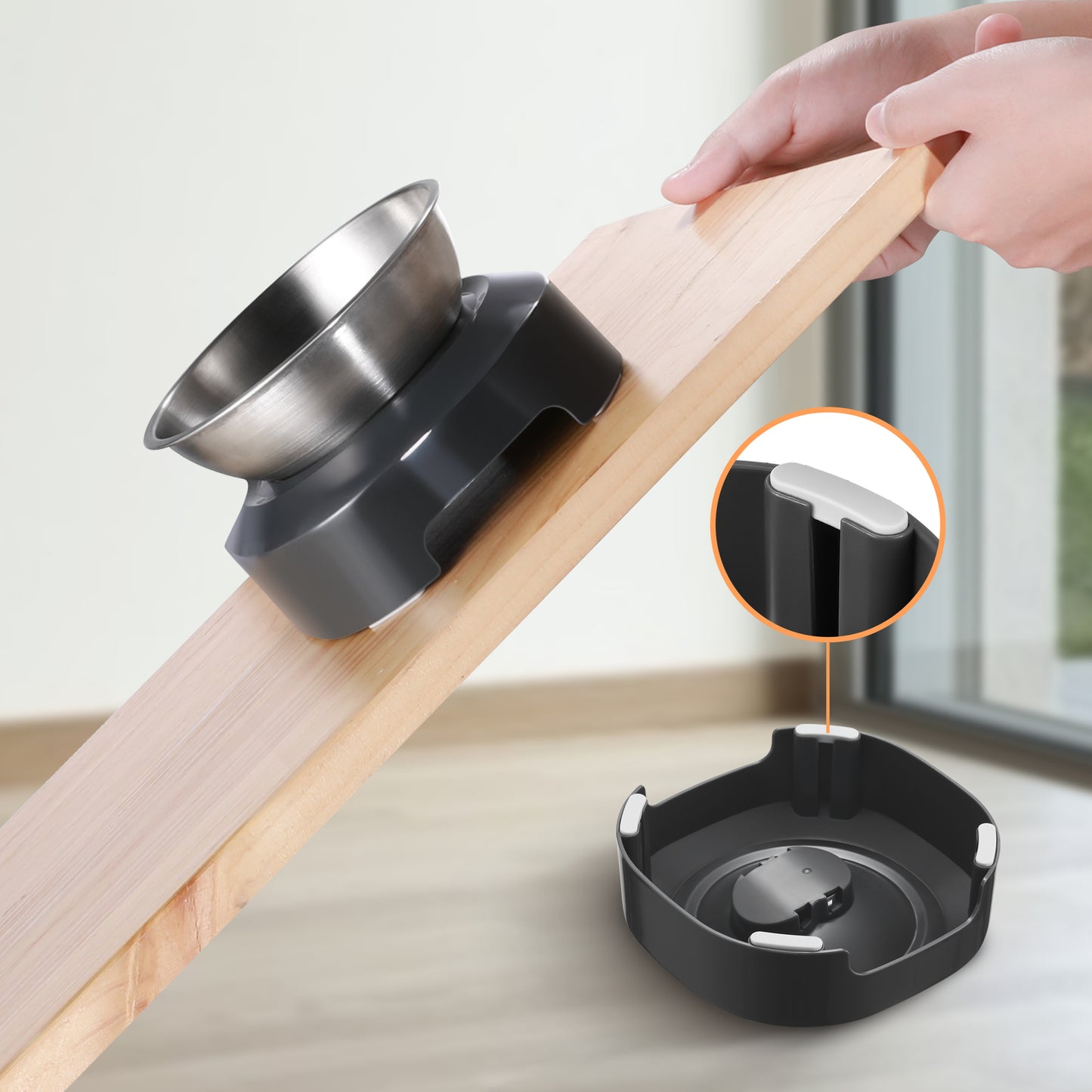 3 X YES4PETS Medium Stainless Steel Pet Bowl Water Bowls Portable Anti Slip Skid Feeder Dog Rabbit Cat