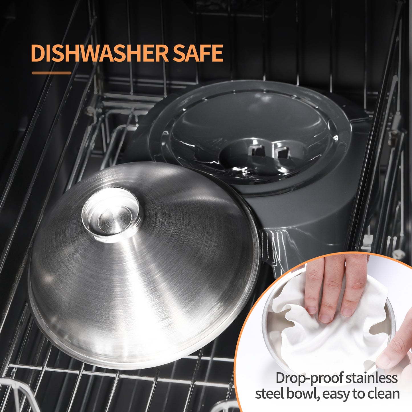 3 X YES4PETS Medium Stainless Steel Pet Bowl Water Bowls Portable Anti Slip Skid Feeder Dog Rabbit Cat