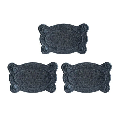 YES4PETS 3 x Pet Food Bowl Placemat Waterproof Leakproof Rubber Feeder Mat Non Slip Floor 26x40cm