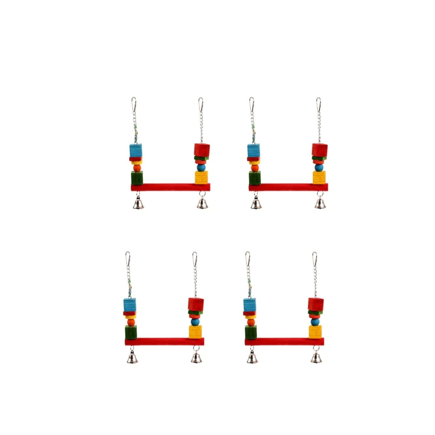 YES4PETS 4X Bird Swing with Bells 20x28cm Parrot Budgies Canaries Cockatiels Parakeet