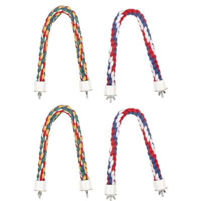 YES4PETS 4 x Bird Perch Colourful Rope Style 40cm Parrot Budgies Canaries