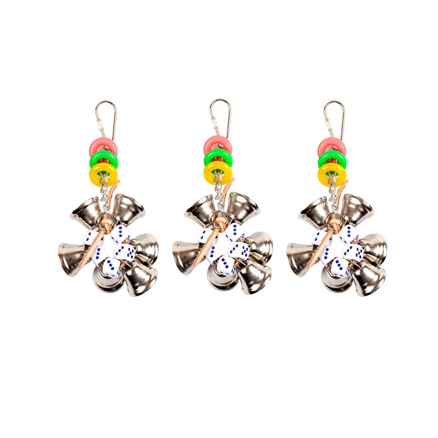 YES4PETS 3 x Small Hanging Bird Parrot Parakeet Cockatiel Budgie Bell Toy