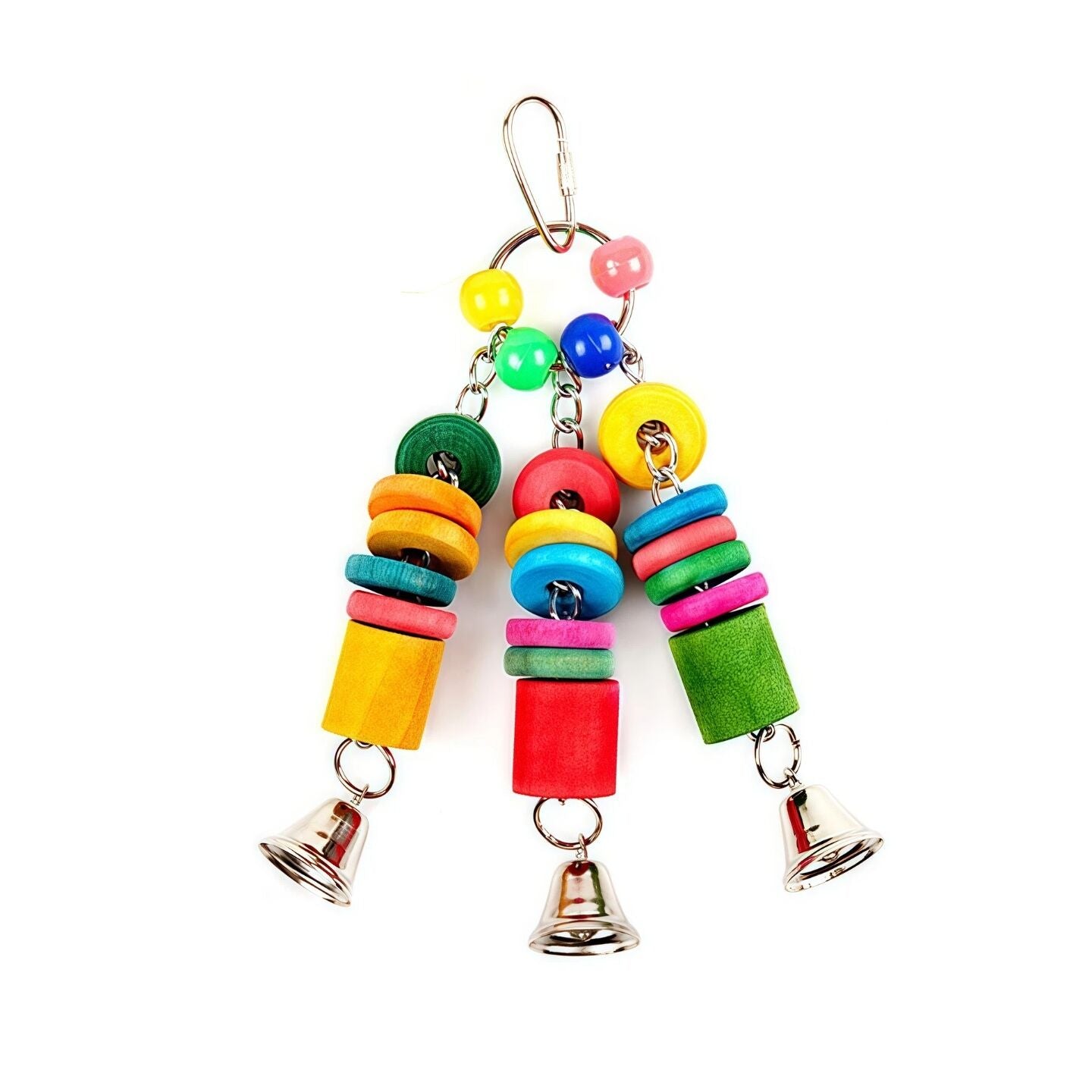 YES4PETS 3 x Small Hanging Bird Parrot Parakeet Cockatiel Budgie Bell Toy