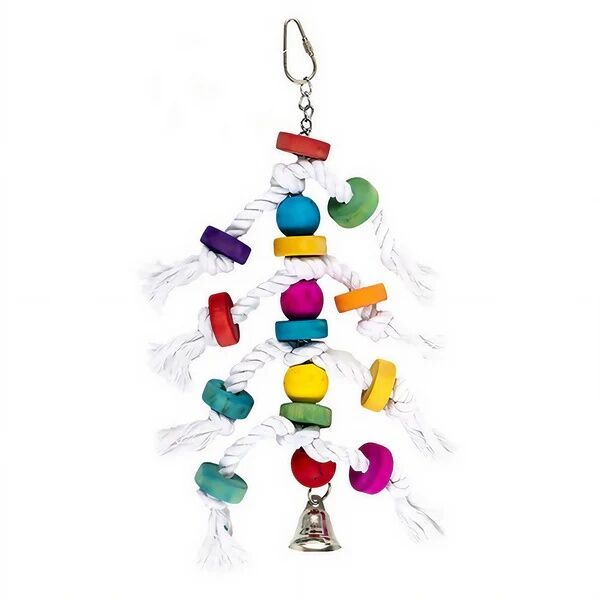 YES4PETS 3 x Wood Small Hanging Swing Bird Parrot Parakeet Cockatiel Budgie Rope Toy