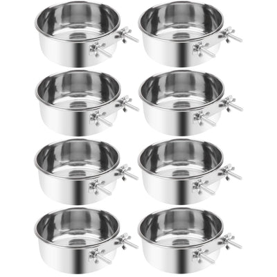 YES4PETS 8 X Pet Rabbit Bird Parrot Dog Cat Water Food Bowl Feeder Chicken Poultry Coop Cup 16cm Diameter