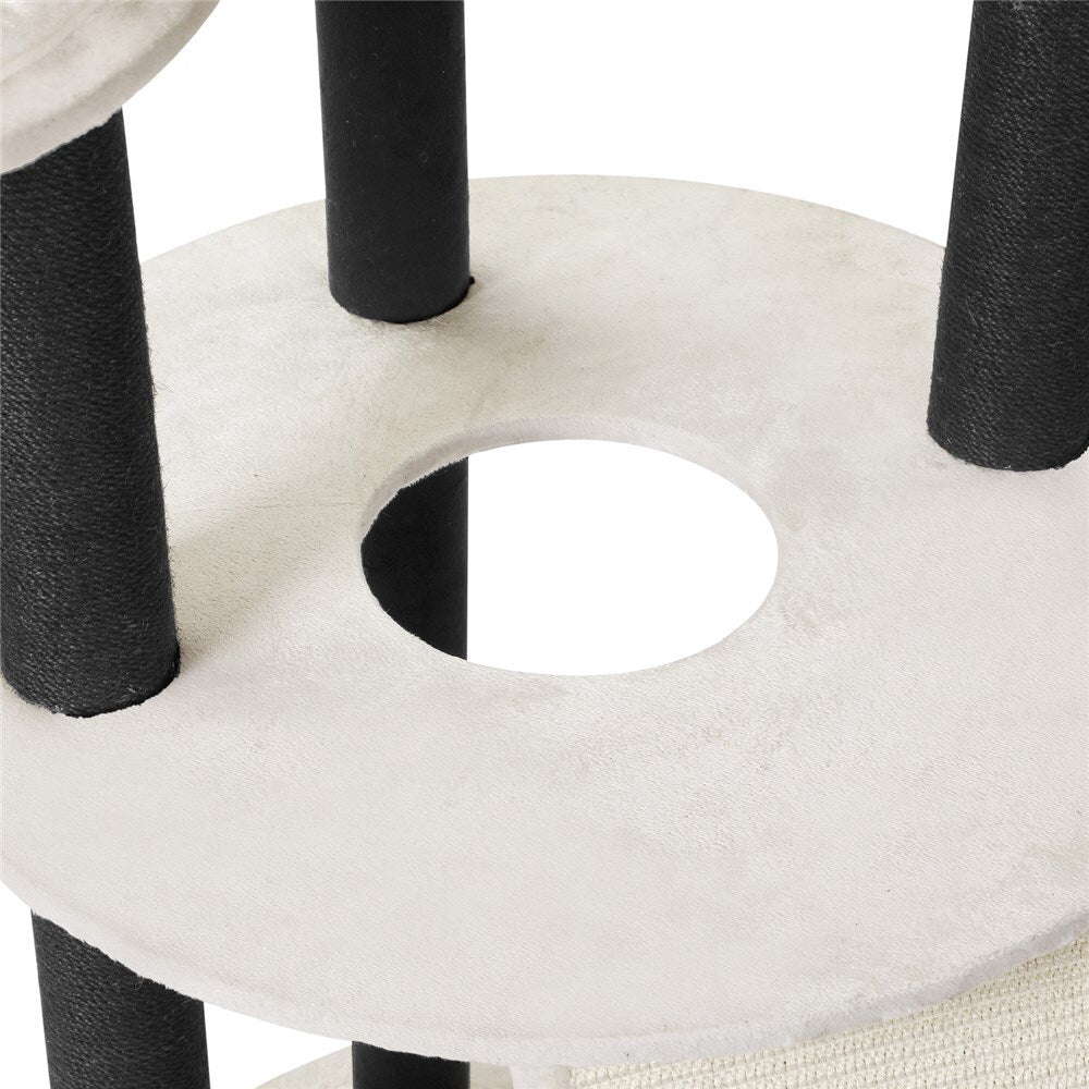 141 cm Beige Cat Scratching Tree Scratcher Post Pole Furniture Gym House