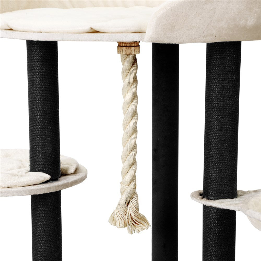 141 cm Beige Cat Scratching Tree Scratcher Post Pole Furniture Gym House