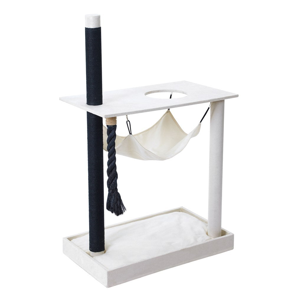 YES4PETS 120cm Small Beige Cat Scratching Tree Scratcher Post Pole Furniture Gym House