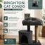 Dark Grey Cat Scratching Tree Scratcher Post Pole Furniture Gym House 50x35x48.5CM
