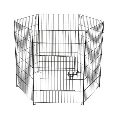 YES4PETS 6 Panel Pet Playpen Foldable Exercise Cage Fence Enclosure 61cm x 76cm
