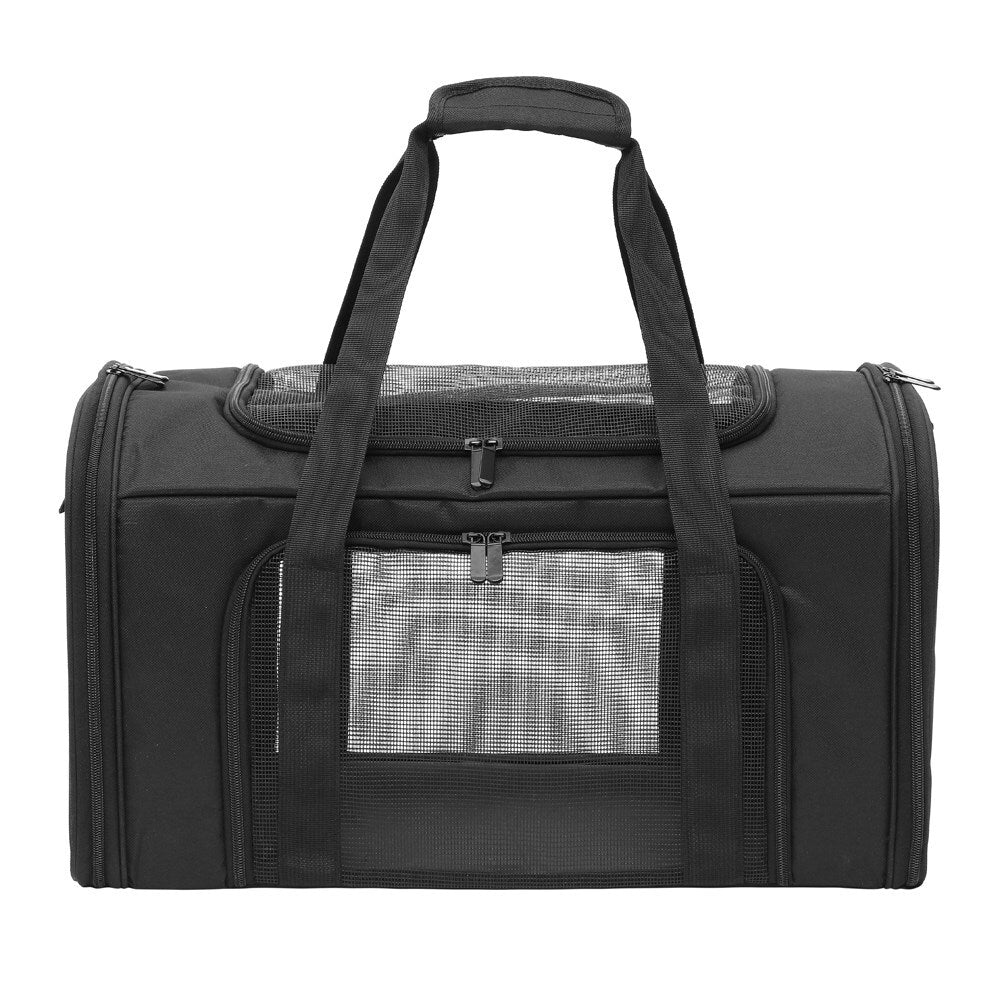 YES4PETS Small Portable Foldable Dog Cat Puppy Soft Crate Cage-Black