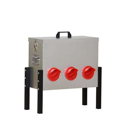 YES4PETS Large Galvanized Chicken Feeder 13KG 29LB Poultry Trough with Legs and Plastic Dividers