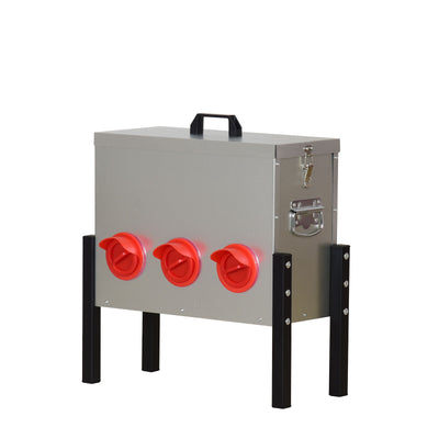 YES4PETS Large Galvanized Chicken Feeder 13KG 29LB Poultry Trough with Legs and Plastic Dividers