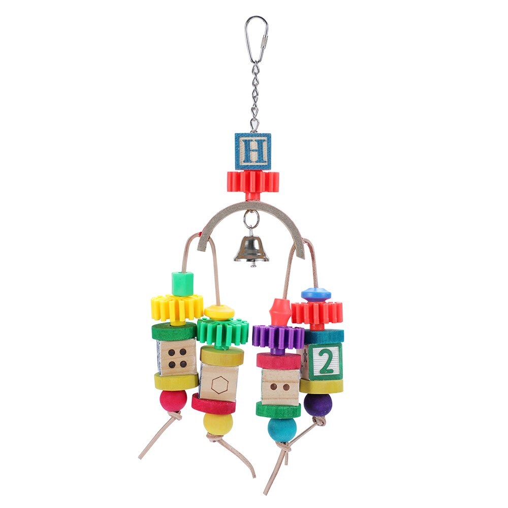 4 X Assorted Wood Large Hanging Swing Bird Parrot Parakeet Cockatiel Budgie Toys