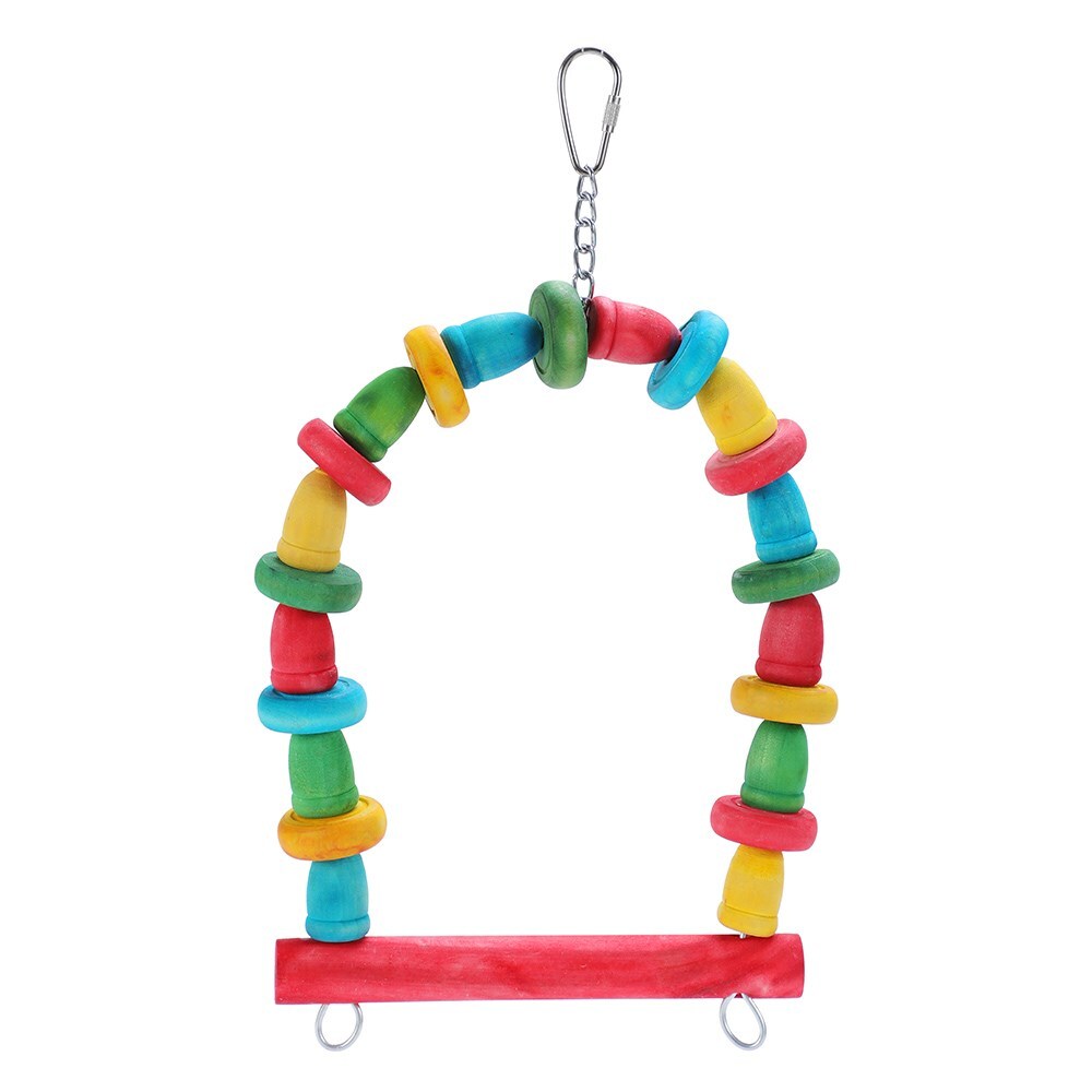 4 X Assorted Wood Large Hanging Swing Bird Parrot Parakeet Cockatiel Budgie Toys