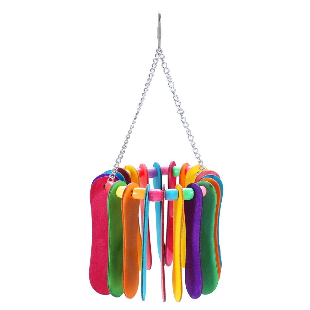 4 X Assorted Wood Large Hanging Swing Bird Parrot Parakeet Cockatiel Budgie Toys