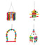 4 X Assorted Wood Large Hanging Swing Bird Parrot Parakeet Cockatiel Budgie Toys