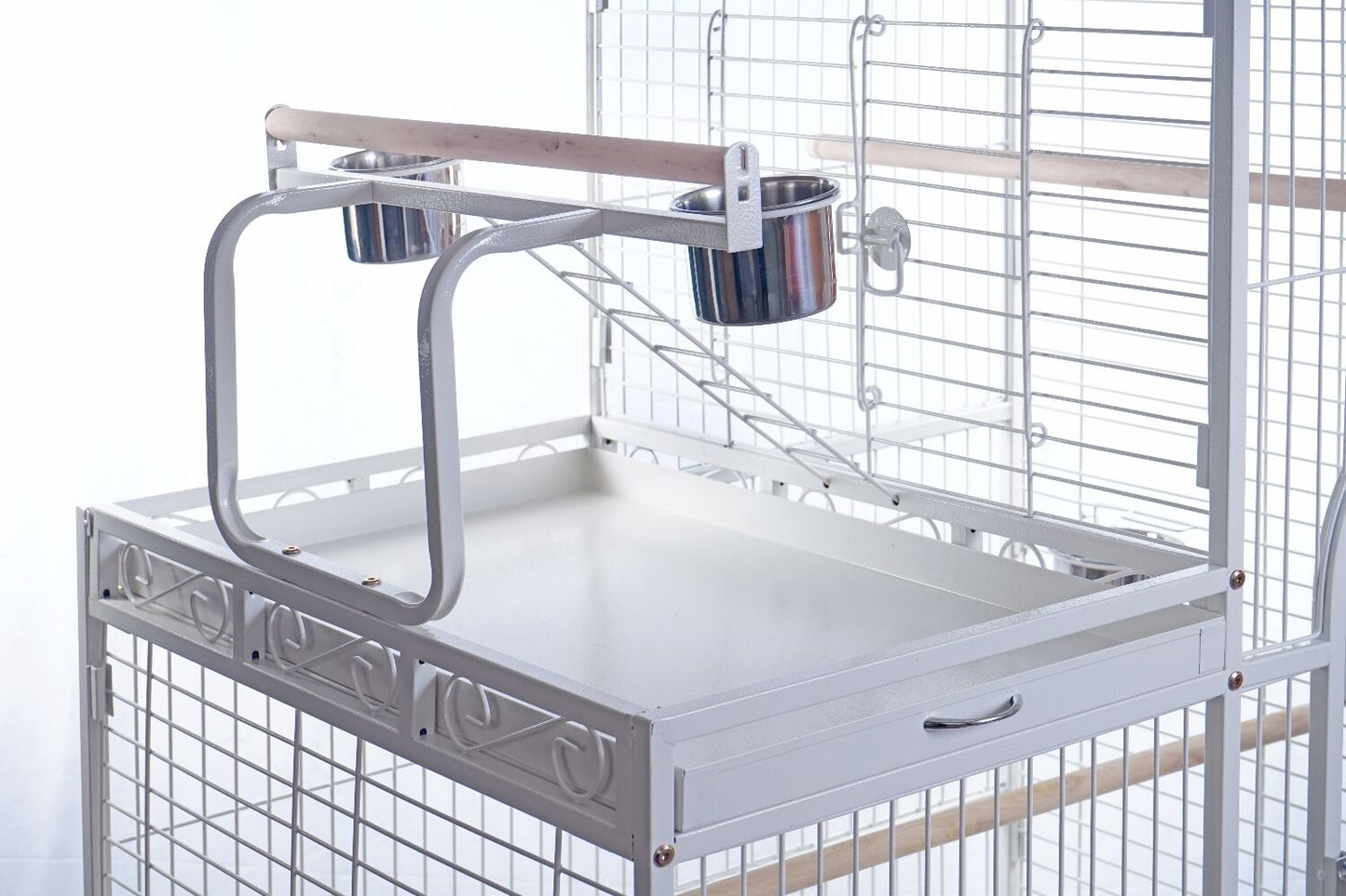 YES4PETS White 160cm XL Bird Cage Pet Parrot Aviary Perch Castor Wheels