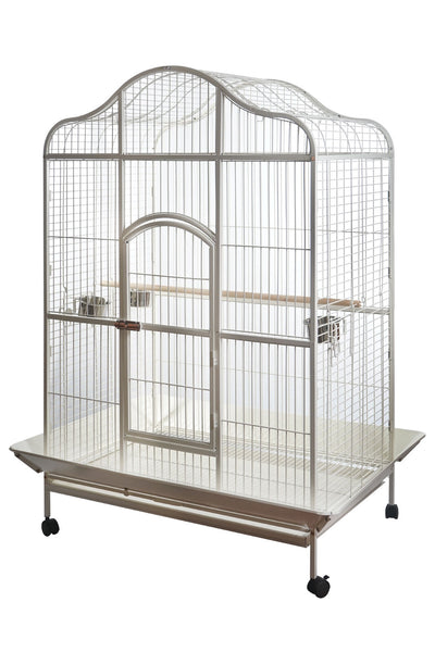 YES4PETS White XL Bird Cage Pet Parrot Aviary with Perch & Feeder