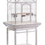 YES4PETS White Large Bird Budgie Cage Parrot Aviary Carrier With Stand & Wheel