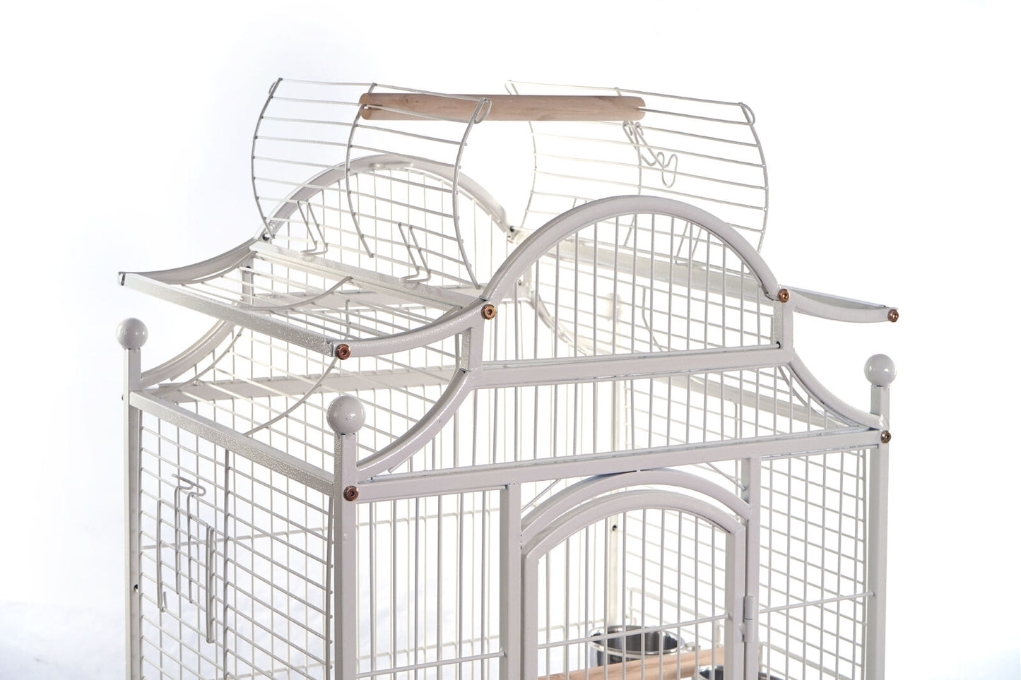 YES4PETS White Large Bird Budgie Cage Parrot Aviary Carrier With Stand & Wheel