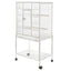 YES4PETS 135cm White Bird Cage Parrot Aviary Pet Stand-alone Budgie Perch Castor Wheels With Cover