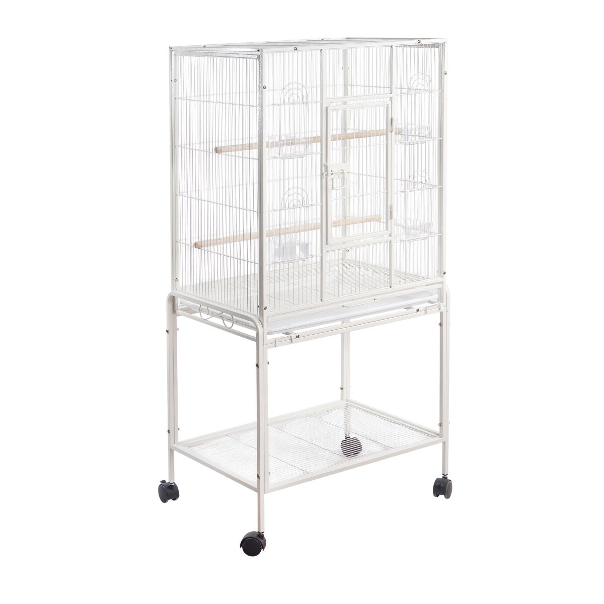 YES4PETS 135cm Bird Cage Parrot Aviary Pet Stand-alone Budgie Perch Castor Wheels
