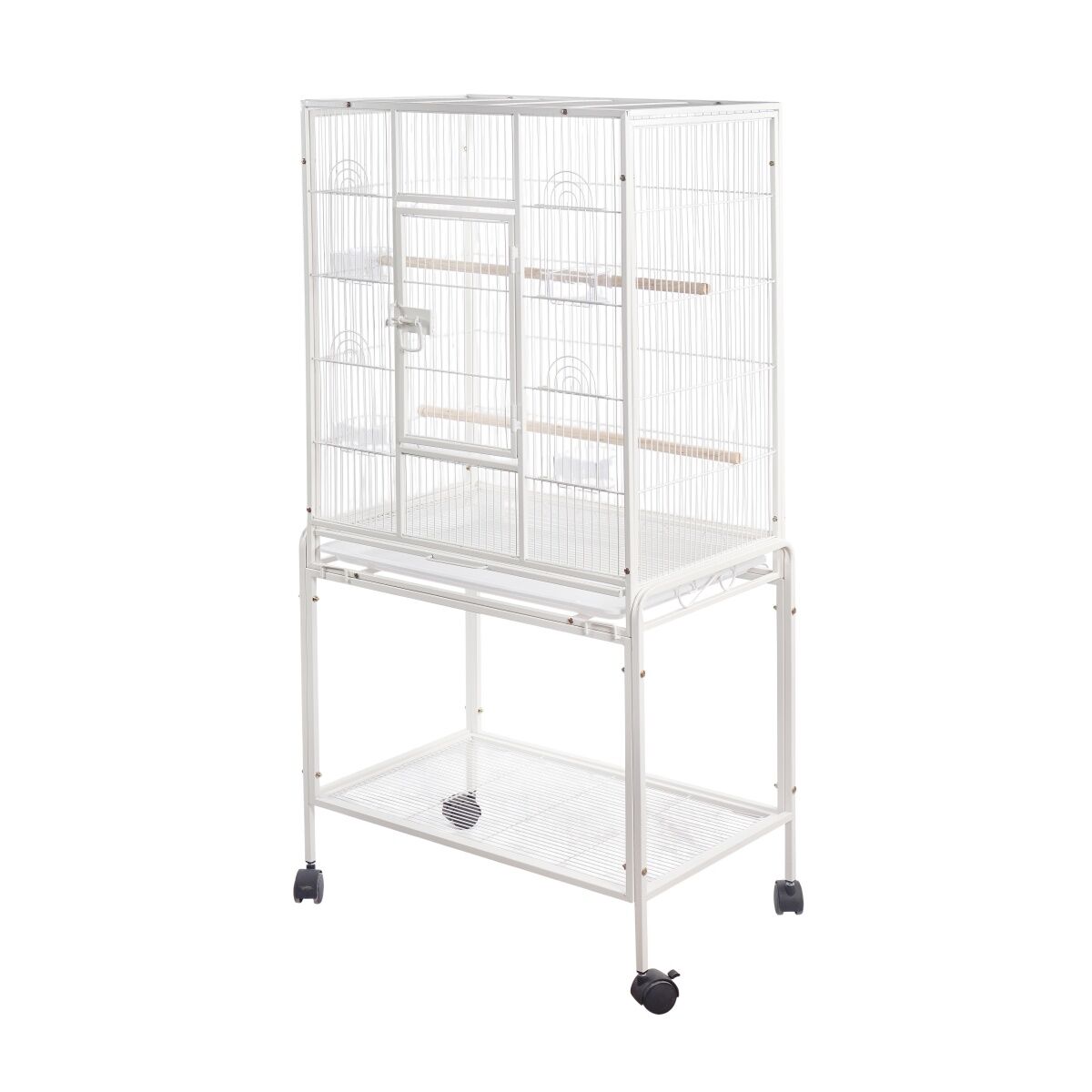 YES4PETS 135cm Bird Cage Parrot Aviary Pet Stand-alone Budgie Perch Castor Wheels