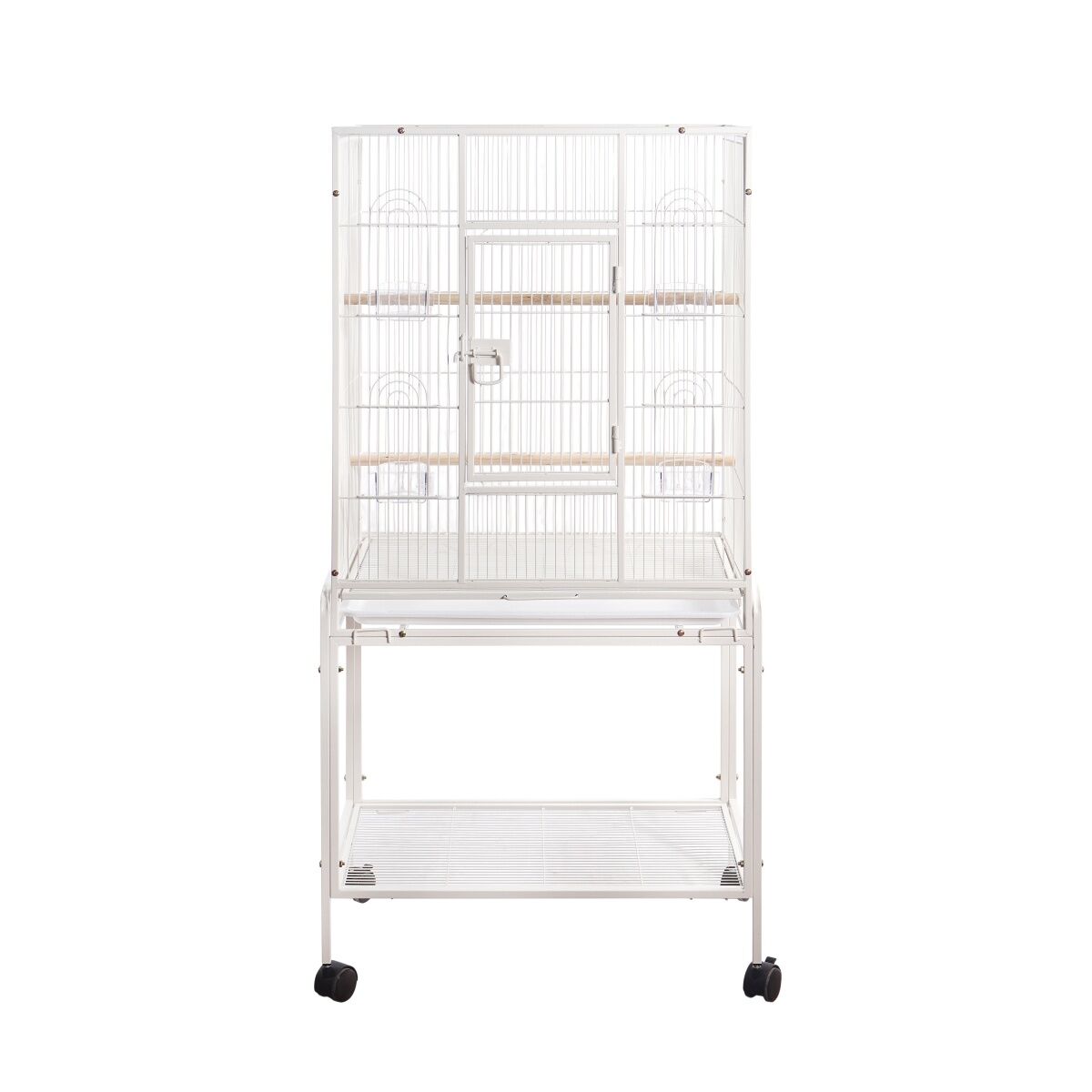 YES4PETS 135cm Bird Cage Parrot Aviary Pet Stand-alone Budgie Perch Castor Wheels