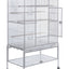 YES4PETS 140cm White Bird Cage Parrot Aviary Pet Stand-alone Budgie Perch Castor Wheels