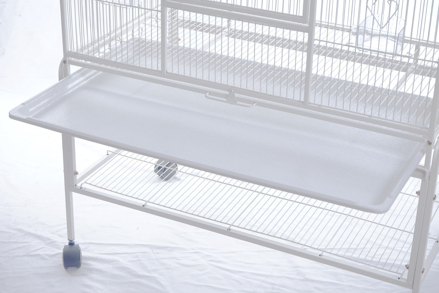 YES4PETS 140cm White Bird Cage Parrot Aviary Pet Stand-alone Budgie Perch Castor Wheels