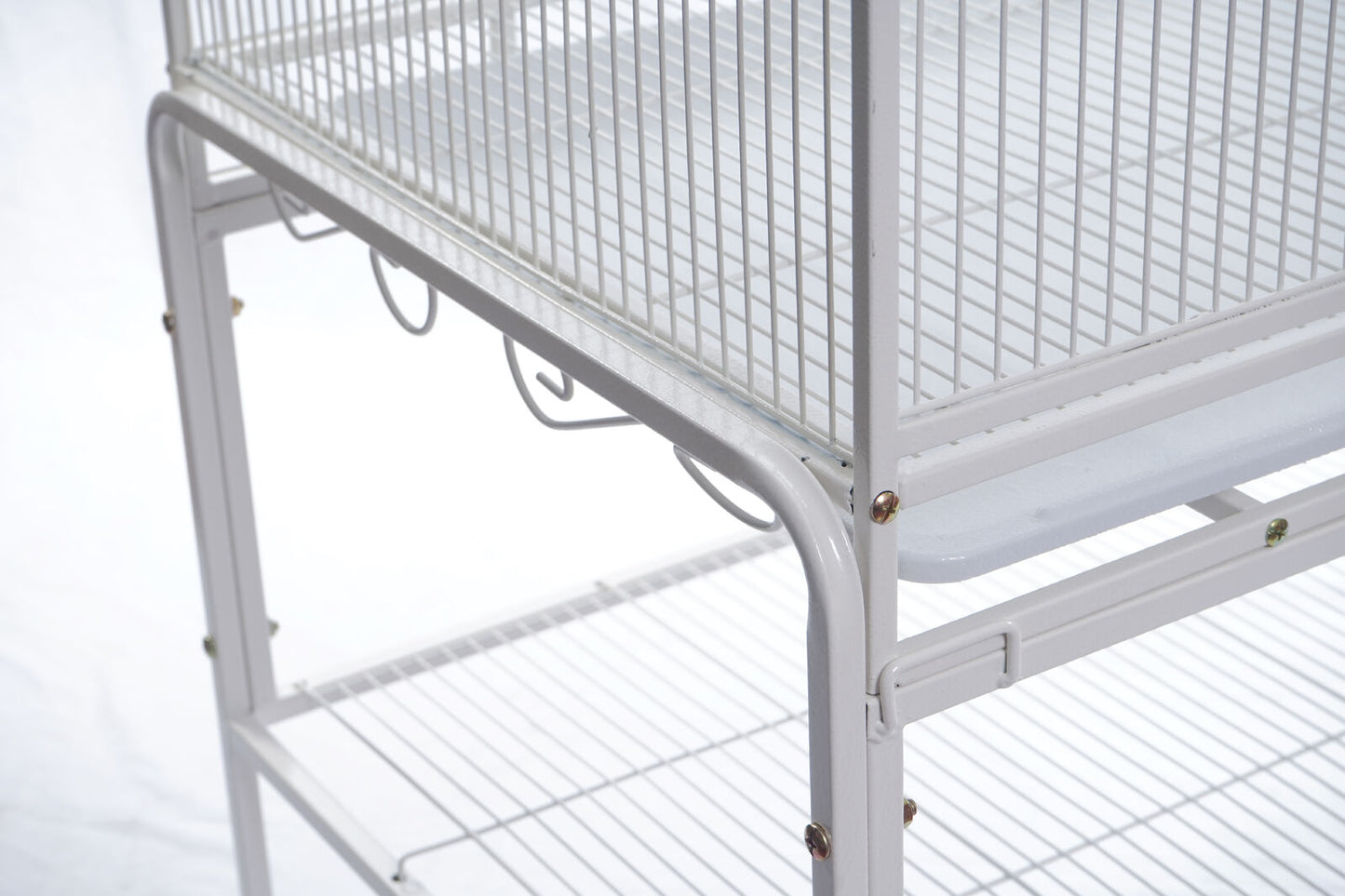 YES4PETS 140cm White Bird Cage Parrot Aviary Pet Stand-alone Budgie Perch Castor Wheels