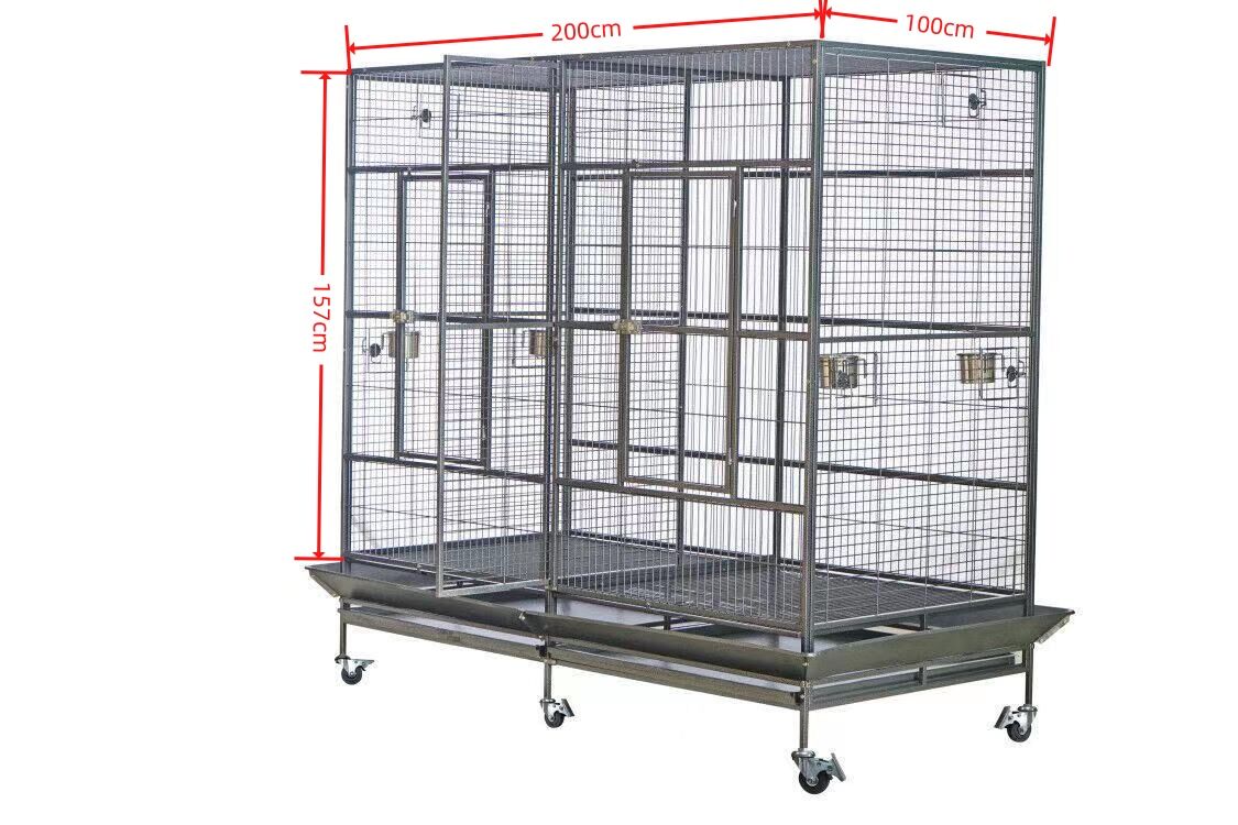 YES4PETS XXXL 195 cm Bird Cage Pet Parrot Aviary  Perch Castor Wheel