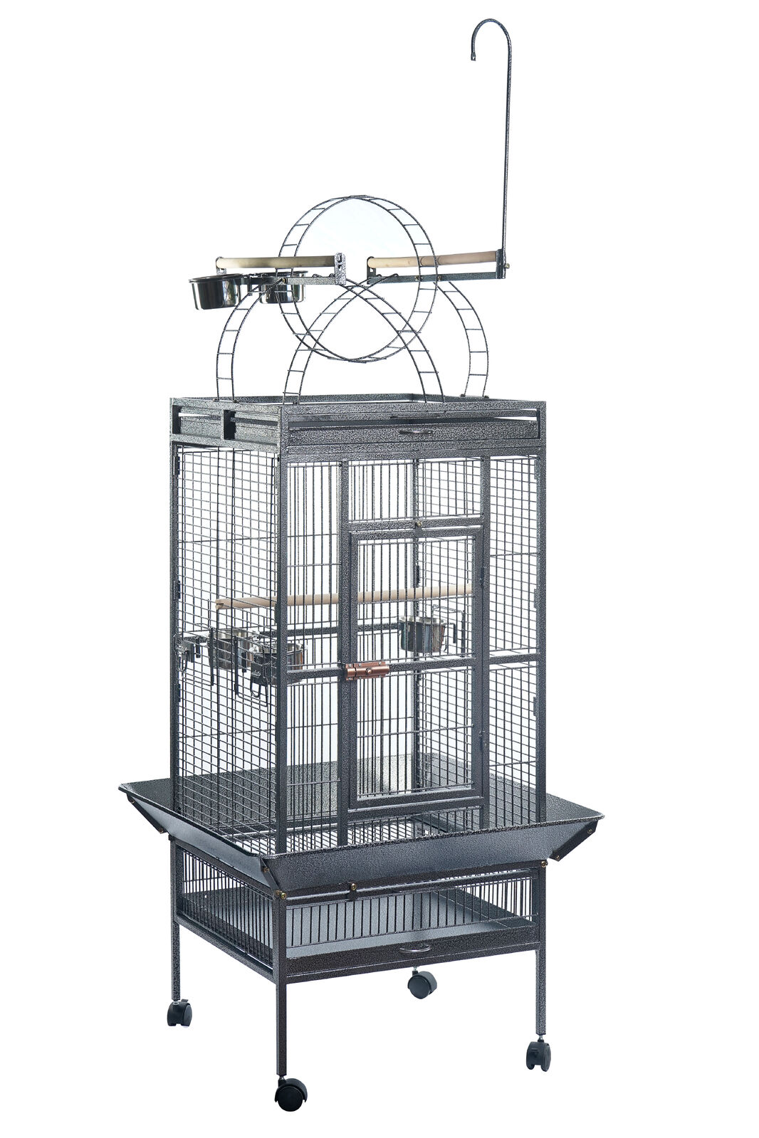 YES4PETS 174 cm Large Bird Budgie Cage Parrot Aviary With Metal Tray and Wheel Skirt