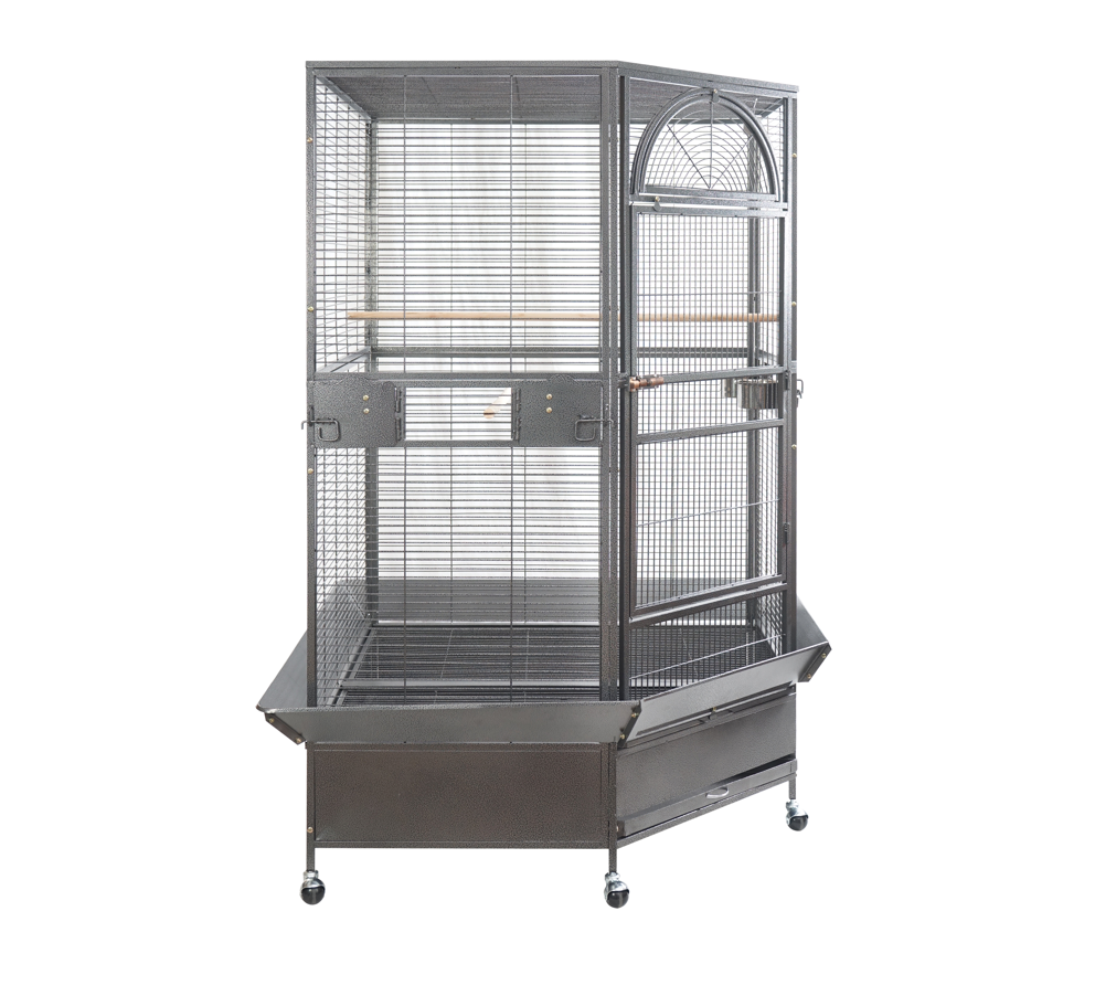 YES4PETS 185cm XXL Corner Bird Cage Pet Parrot Aviary  Perch Castor Wheel With Cover