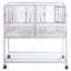 YES4PETS 208cm Stackable White Breeding Bird Budgies Aviary Cage Shelf Wheels