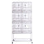 YES4PETS 208cm Stackable White Breeding Bird Budgies Aviary Cage Shelf Wheels