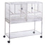 YES4PETS White Breeding Bird Budgies Aviary Cage Shelf Wheels