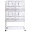 YES4PETS White Breeding Bird Budgies Aviary Cage Shelf Wheels