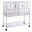 YES4PETS White Breeding Bird Budgies Aviary Cage Shelf Wheels