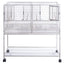 YES4PETS White Breeding Bird Budgies Aviary Cage Shelf Wheels