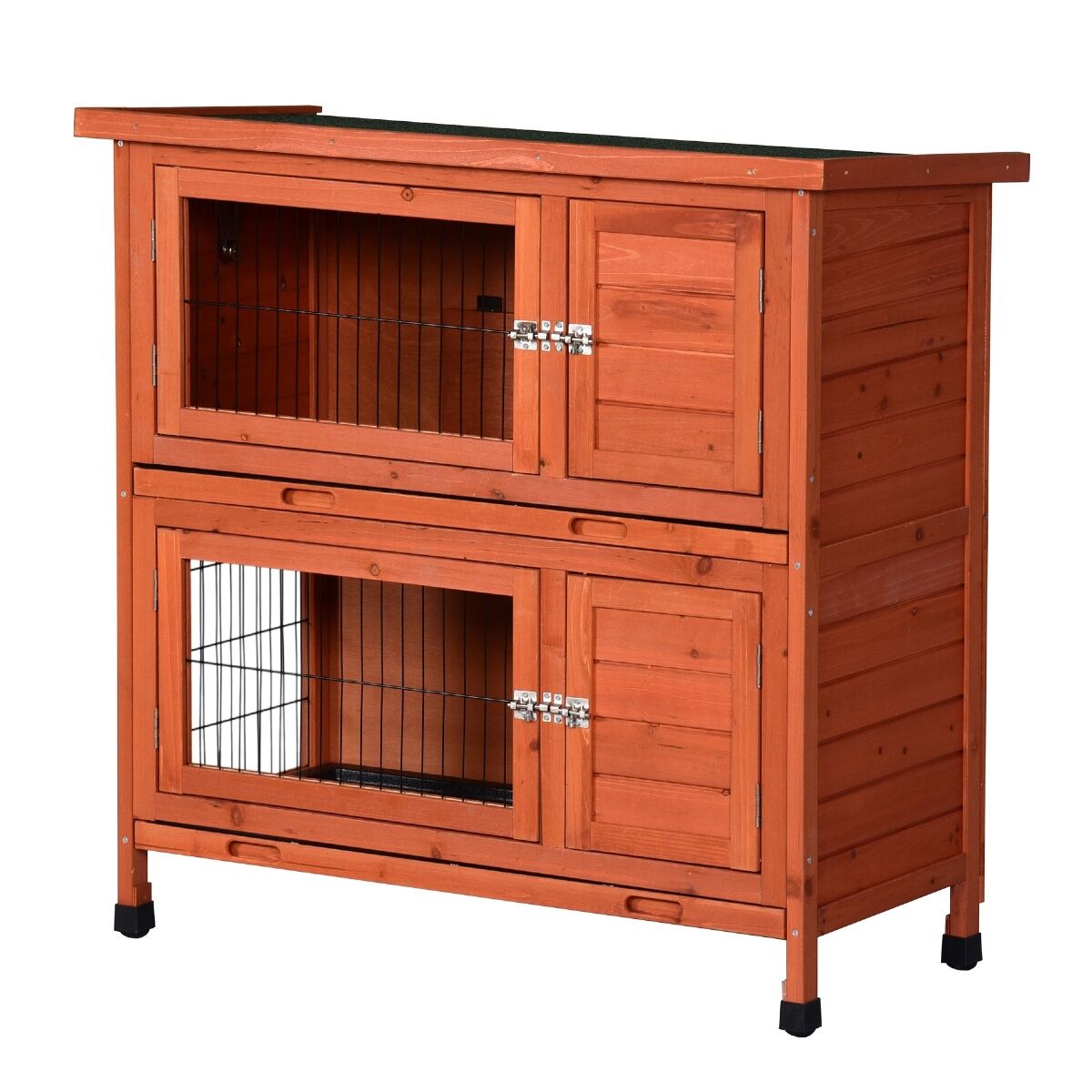 YES4PETS Large Double Storey Rabbit Hutch Guinea Pig Ferret Cage Brown 915 X 450 X 908MM