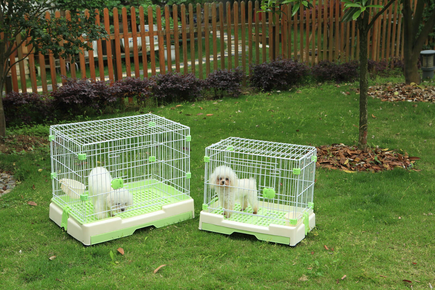 YES4PETS Medium Green Pet Rabbit Cage Guinea Pig Crate Kennel With Potty Tray And Wheel 76x53x62cm